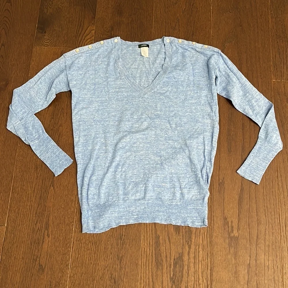 J. Crew V-Neck Blue Women’s Sweater Size XS